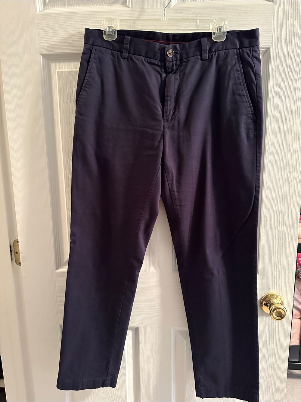 Brooks Brothers Navy Straight-Leg Chinos